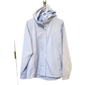 Kirkland Signature Fleece Lined Waterproof Shell Light Baby Blue Raincoat Jacket